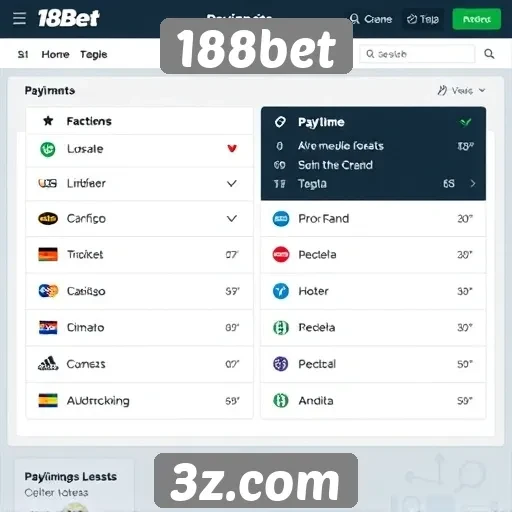 Opções de pagamento disponíveis na plataforma 188bet